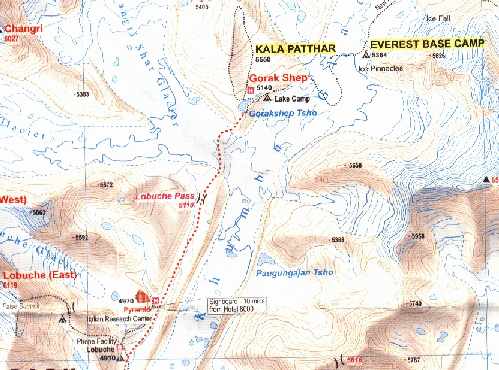 Von Lobuche �ber Gorak Shep ins Everest Base Camp